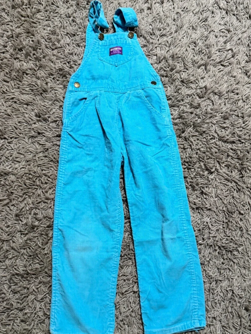 Vintage Osh Kosh B'Gosh Light Blue Corduroy Overalls  Size 6T made in USA